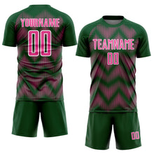 Charger l'image dans la galerie, Custom Green Pink-White Line Sublimation Soccer Uniform Jersey