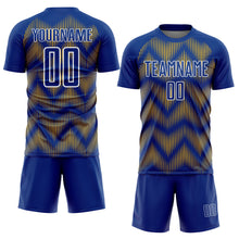 Load image into Gallery viewer, Custom Royal Gold-White Line Sublimation Soccer Uniform Jersey