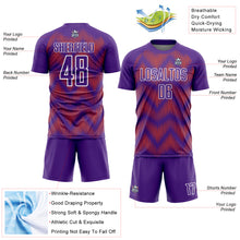 Charger l'image dans la galerie, Custom Purple Orange-White Line Sublimation Soccer Uniform Jersey