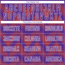 Charger l'image dans la galerie, Custom Purple Orange-White Line Sublimation Soccer Uniform Jersey