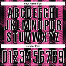 Load image into Gallery viewer, Custom Black Pink-White Abstract Network Sublimation Soccer Uniform Jersey