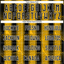 Load image into Gallery viewer, Custom Black Gold-White Abstract Network Sublimation Soccer Uniform Jersey