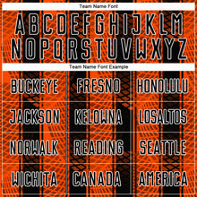 Charger l'image dans la galerie, Custom Black Orange-White Abstract Network Sublimation Soccer Uniform Jersey