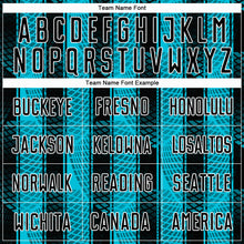 Laden Sie das Bild in den Galerie-Viewer, Custom Black Lakes Blue-White Abstract Network Sublimation Soccer Uniform Jersey