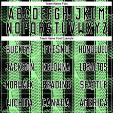 Laden Sie das Bild in den Galerie-Viewer, Custom Black Pea Green-White Abstract Network Sublimation Soccer Uniform Jersey