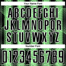 Laden Sie das Bild in den Galerie-Viewer, Custom Black Pea Green-White Abstract Network Sublimation Soccer Uniform Jersey