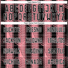 Charger l'image dans la galerie, Custom Black Medium Pink-White Abstract Network Sublimation Soccer Uniform Jersey