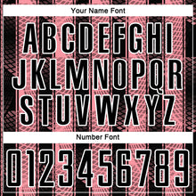 Charger l'image dans la galerie, Custom Black Medium Pink-White Abstract Network Sublimation Soccer Uniform Jersey