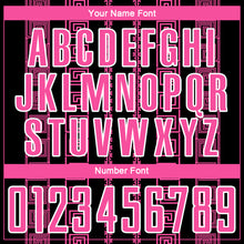 Load image into Gallery viewer, Custom Black Pink-White Geometric Shape Sublimation Soccer Uniform Jersey