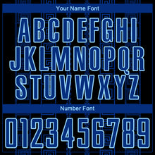 Laden Sie das Bild in den Galerie-Viewer, Custom Black Royal-Light Blue Geometric Shape Sublimation Soccer Uniform Jersey