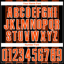 Laden Sie das Bild in den Galerie-Viewer, Custom Black Orange-White Geometric Shape Sublimation Soccer Uniform Jersey