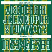 Charger l'image dans la galerie, Custom Kelly Green Gold-White Geometric Shape Sublimation Soccer Uniform Jersey