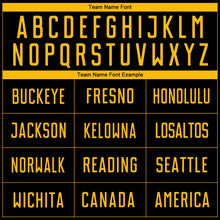 Load image into Gallery viewer, Custom Black Gold Sublimation Soccer Uniform Jersey