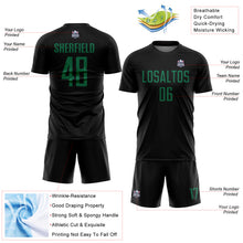 Charger l'image dans la galerie, Custom Black Kelly Green Sublimation Soccer Uniform Jersey