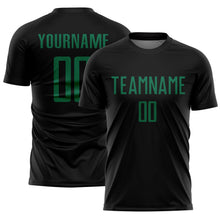 Charger l'image dans la galerie, Custom Black Kelly Green Sublimation Soccer Uniform Jersey