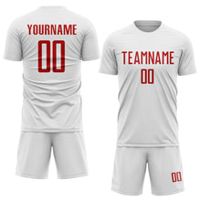 Загрузить изображение в средство просмотра галереи, Custom White Red Sublimation Soccer Uniform Jersey