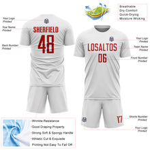 Загрузить изображение в средство просмотра галереи, Custom White Red Sublimation Soccer Uniform Jersey
