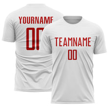 Загрузить изображение в средство просмотра галереи, Custom White Red Sublimation Soccer Uniform Jersey