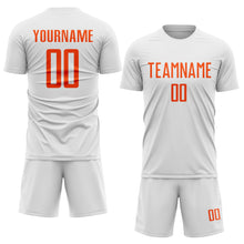 Charger l'image dans la galerie, Custom White Orange Sublimation Soccer Uniform Jersey