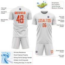 Charger l'image dans la galerie, Custom White Orange Sublimation Soccer Uniform Jersey