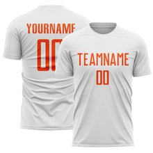 Charger l'image dans la galerie, Custom White Orange Sublimation Soccer Uniform Jersey