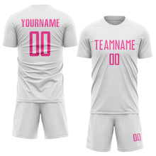 Charger l'image dans la galerie, Custom White Pink Sublimation Soccer Uniform Jersey