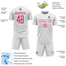 Charger l'image dans la galerie, Custom White Pink Sublimation Soccer Uniform Jersey