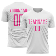 Charger l'image dans la galerie, Custom White Pink Sublimation Soccer Uniform Jersey