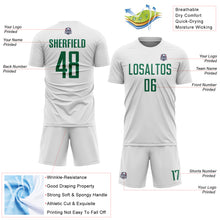 Charger l'image dans la galerie, Custom White Kelly Green Sublimation Soccer Uniform Jersey