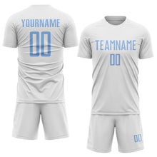 Charger l'image dans la galerie, Custom White Light Blue Sublimation Soccer Uniform Jersey