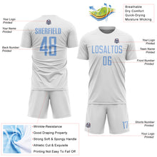 Charger l'image dans la galerie, Custom White Light Blue Sublimation Soccer Uniform Jersey