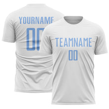 Charger l'image dans la galerie, Custom White Light Blue Sublimation Soccer Uniform Jersey