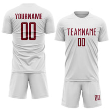 Charger l'image dans la galerie, Custom White Crimson Sublimation Soccer Uniform Jersey