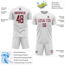 Charger l'image dans la galerie, Custom White Crimson Sublimation Soccer Uniform Jersey