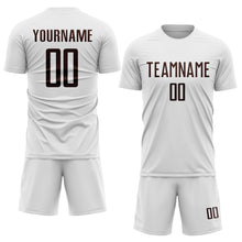 Charger l'image dans la galerie, Custom White Brown Sublimation Soccer Uniform Jersey