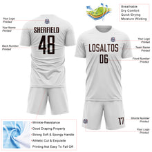Charger l'image dans la galerie, Custom White Brown Sublimation Soccer Uniform Jersey