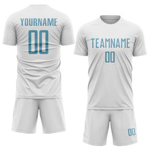 Charger l'image dans la galerie, Custom White Shadow Blue Sublimation Soccer Uniform Jersey