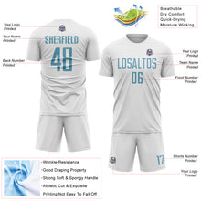 Charger l'image dans la galerie, Custom White Shadow Blue Sublimation Soccer Uniform Jersey
