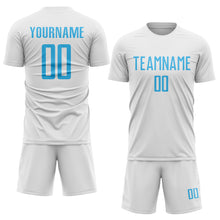 Charger l'image dans la galerie, Custom White Sky Blue Sublimation Soccer Uniform Jersey