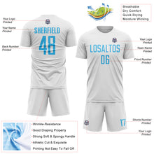 Charger l'image dans la galerie, Custom White Sky Blue Sublimation Soccer Uniform Jersey