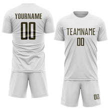 Charger l'image dans la galerie, Custom White Olive Sublimation Soccer Uniform Jersey