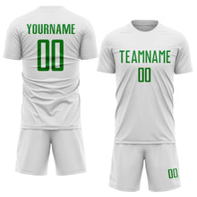 Charger l'image dans la galerie, Custom White Grass Green Sublimation Soccer Uniform Jersey