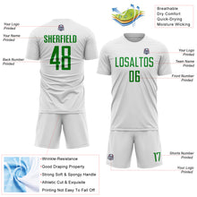 Charger l'image dans la galerie, Custom White Grass Green Sublimation Soccer Uniform Jersey