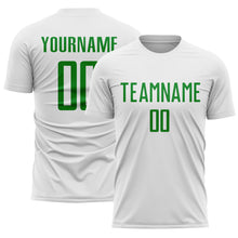 Charger l'image dans la galerie, Custom White Grass Green Sublimation Soccer Uniform Jersey