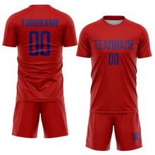 Load image into Gallery viewer, Custom Red Royal Sublimation Soccer Uniform Jersey