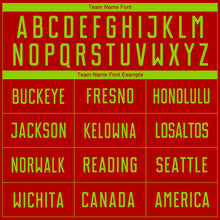 Laden Sie das Bild in den Galerie-Viewer, Custom Red Neon Green Sublimation Soccer Uniform Jersey