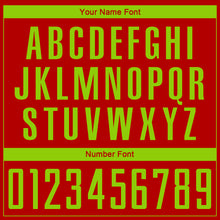 Laden Sie das Bild in den Galerie-Viewer, Custom Red Neon Green Sublimation Soccer Uniform Jersey