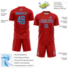 Charger l'image dans la galerie, Custom Red Sky Blue Sublimation Soccer Uniform Jersey