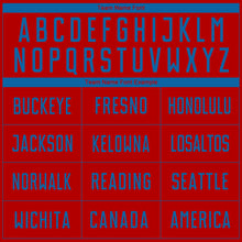 Laden Sie das Bild in den Galerie-Viewer, Custom Red Blue Sublimation Soccer Uniform Jersey