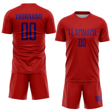 Laden Sie das Bild in den Galerie-Viewer, Custom Red Dark Purple Sublimation Soccer Uniform Jersey